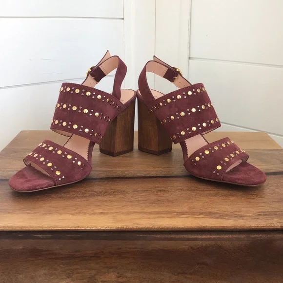 New J. Crew Made in Italy Leather Block heel Sandals. - Picture 6 of 17